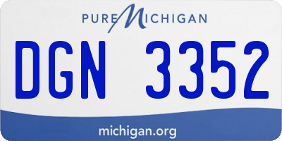 MI license plate DGN3352