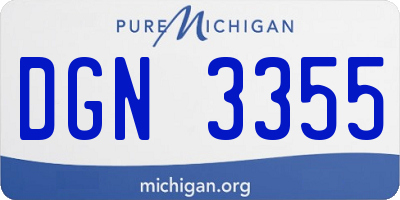 MI license plate DGN3355
