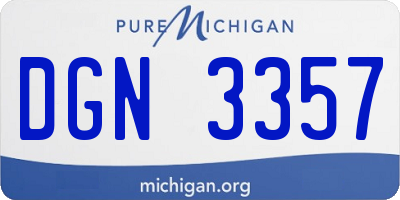 MI license plate DGN3357