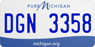 MI license plate DGN3358