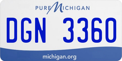 MI license plate DGN3360