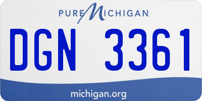 MI license plate DGN3361