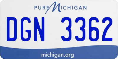 MI license plate DGN3362