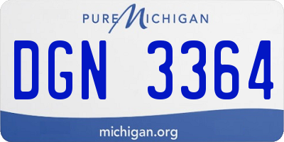 MI license plate DGN3364