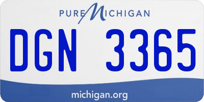 MI license plate DGN3365