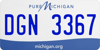 MI license plate DGN3367