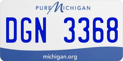 MI license plate DGN3368