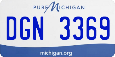 MI license plate DGN3369