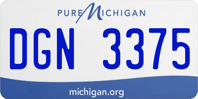 MI license plate DGN3375