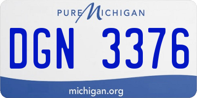 MI license plate DGN3376