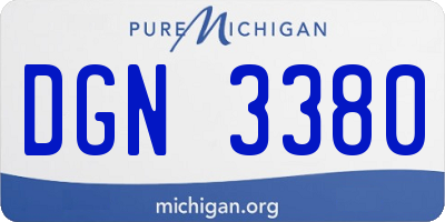 MI license plate DGN3380