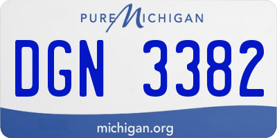 MI license plate DGN3382