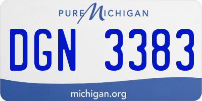 MI license plate DGN3383