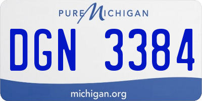 MI license plate DGN3384