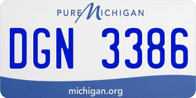 MI license plate DGN3386