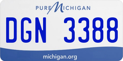 MI license plate DGN3388