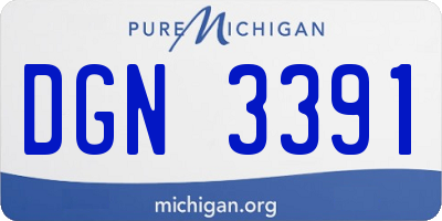 MI license plate DGN3391