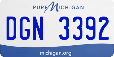MI license plate DGN3392