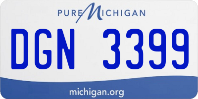MI license plate DGN3399