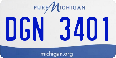 MI license plate DGN3401