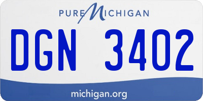 MI license plate DGN3402