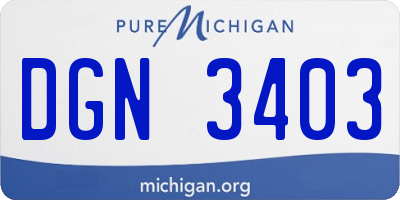 MI license plate DGN3403