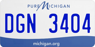 MI license plate DGN3404