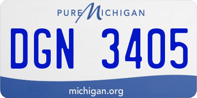 MI license plate DGN3405