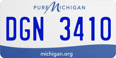MI license plate DGN3410
