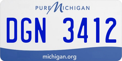 MI license plate DGN3412
