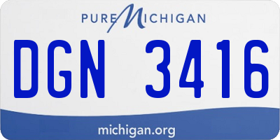 MI license plate DGN3416