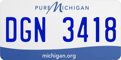 MI license plate DGN3418