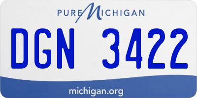 MI license plate DGN3422