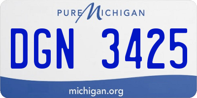 MI license plate DGN3425