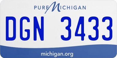 MI license plate DGN3433