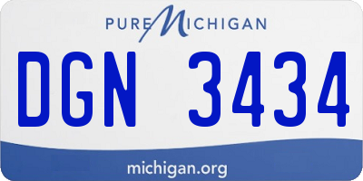 MI license plate DGN3434