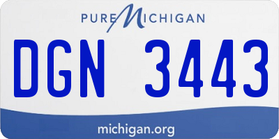 MI license plate DGN3443