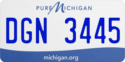 MI license plate DGN3445