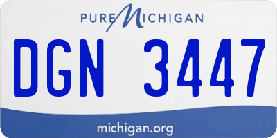MI license plate DGN3447