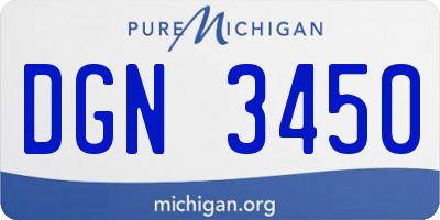 MI license plate DGN3450