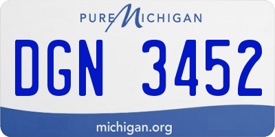 MI license plate DGN3452