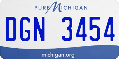 MI license plate DGN3454