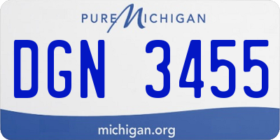 MI license plate DGN3455