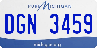 MI license plate DGN3459