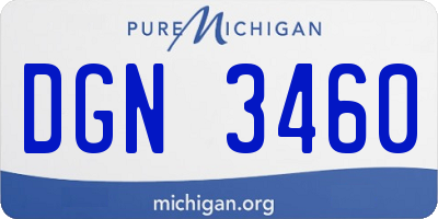 MI license plate DGN3460