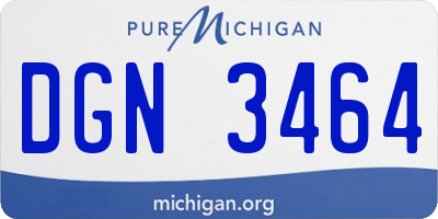 MI license plate DGN3464