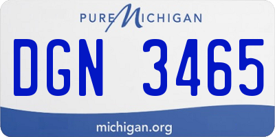 MI license plate DGN3465