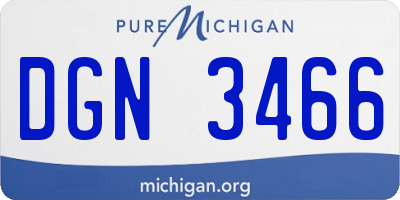 MI license plate DGN3466