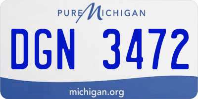 MI license plate DGN3472