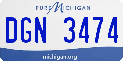 MI license plate DGN3474
